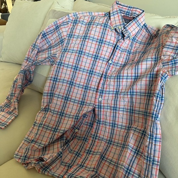 Vineyard Vines Pink Plaid Button-Up Shirt - Picture 1 of 3